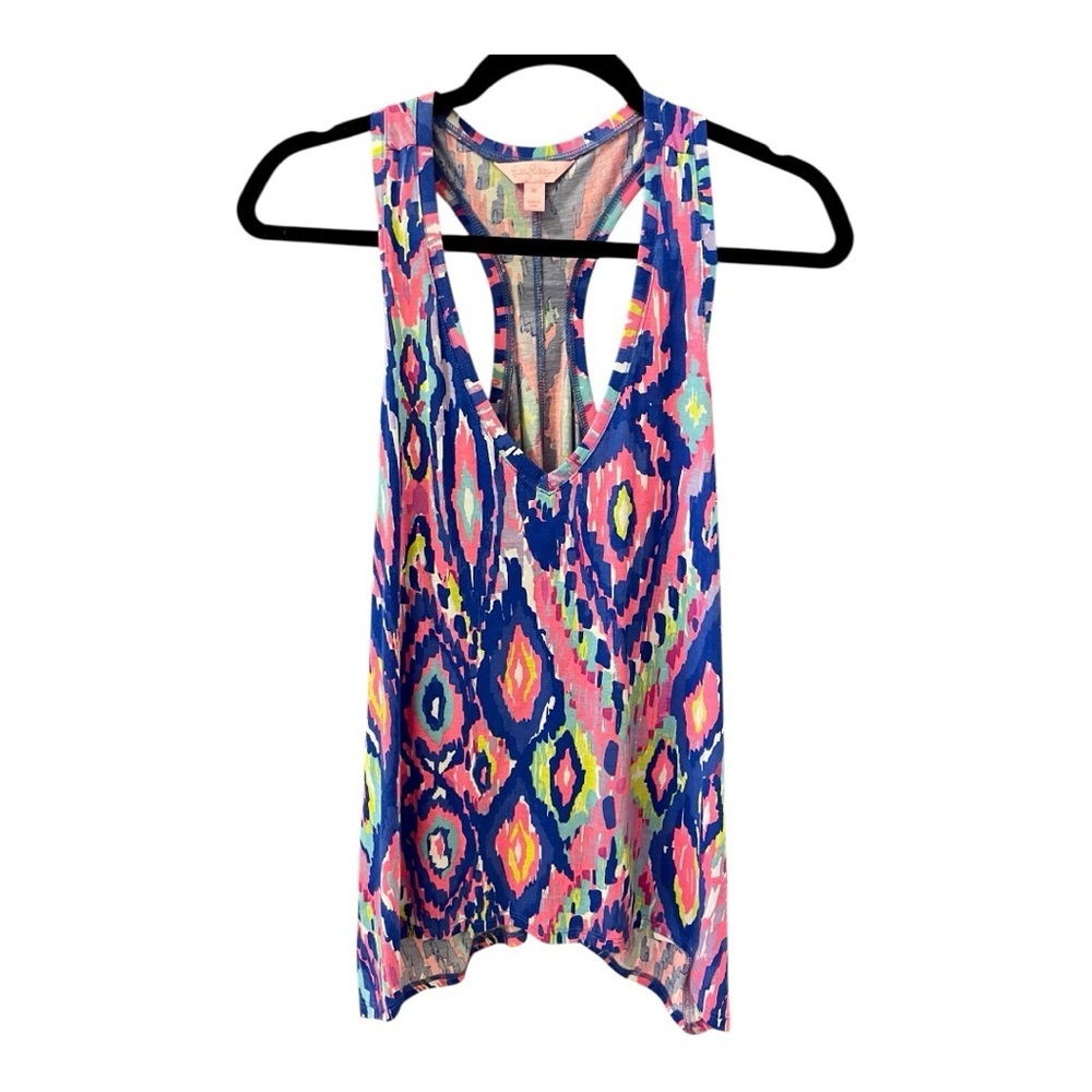 Lilly Pulitzer Kiawha Racerback, Multi Luminescent Print, Size M.